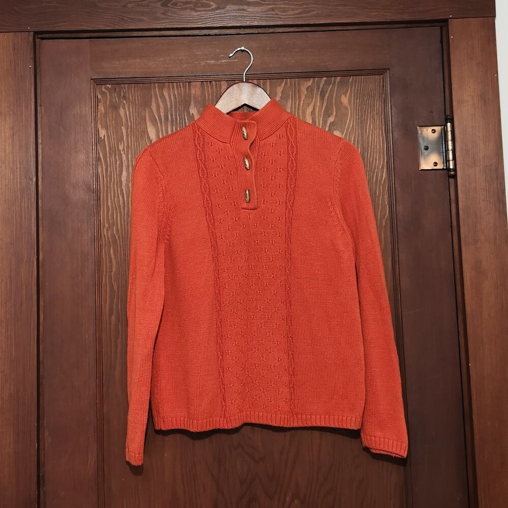Christopher & Banks Orange Fisherman Sweater